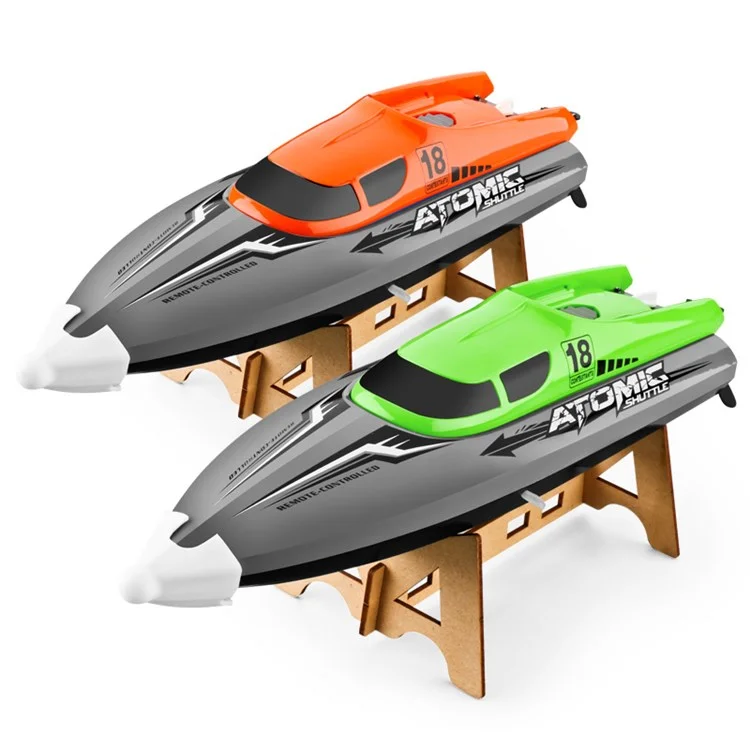 601 5-Channel 2.4GHz Remote Control Speedboat 30Km/h High-Speed Boat Water Cooling Capsize Recovery RC Boat for Adults and Kids (Dual Batteries) - Green