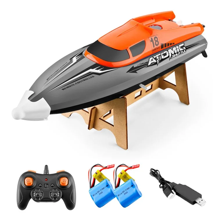 601 5-Channel 2.4GHz Remote Control Speedboat 30Km/h High-Speed Boat Water Cooling Capsize Recovery RC Boat for Adults and Kids (Dual Batteries) - Orange