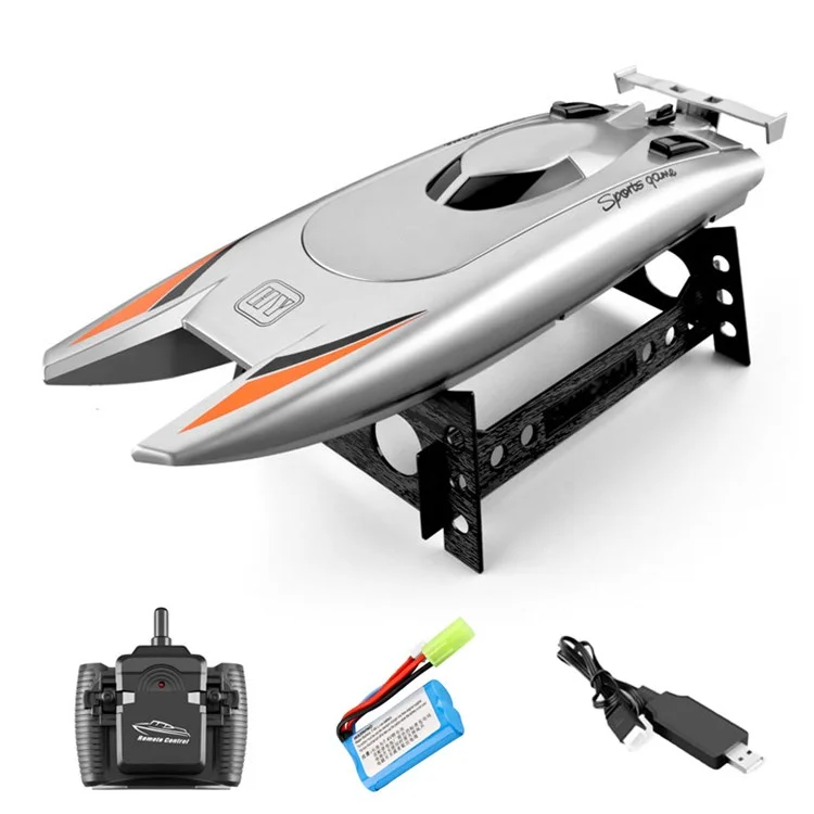805 Remote Control Racing Boat 2.4G 30Km/h High Speed Dual Motor RC Boat for Kids Adults, with 1 Battery - Grey
