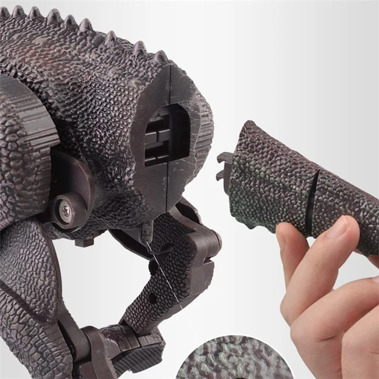 SM190 2.4G 8 Kanal RC Laufender Dinosaurier Spielzeug für Kinder Simulation Tyrannosaurus Elektrischer Roboter Dinosaurier mit LED-Beleuchtung, Geräusche, Spray, Dinosaurier-Spielzeug für Jungen und Mädchen - Grau / Rot
