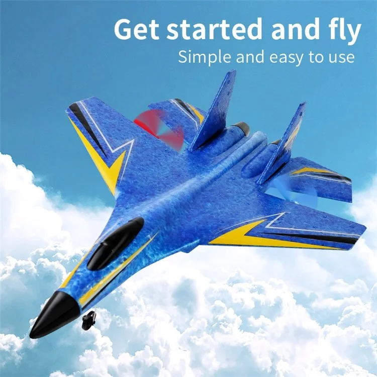 HW33 Fixed Wing 6-Axis Gyro RC Aircraft EPP Foam Airplane with LED Lights Anti-Fall Aircraft Model Toy - Yellow