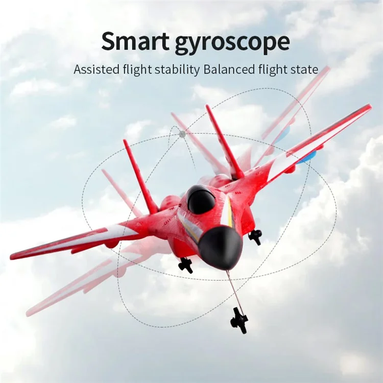 HW33 Fixed Wing 6-Axis Gyro RC Aircraft EPP Foam Airplane with LED Lights Anti-Fall Aircraft Model Toy - Yellow