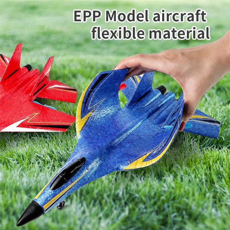 HW33 Fixed Wing 6-Axis Gyro RC Aircraft EPP Foam Airplane with LED Lights Anti-Fall Aircraft Model Toy - Yellow