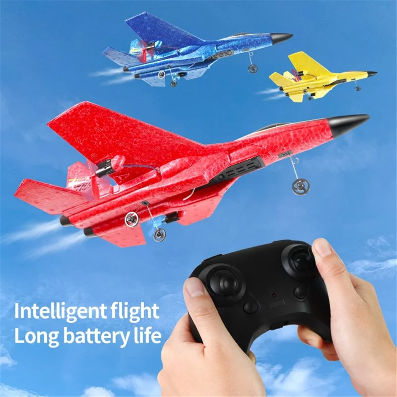 HW33 Fixed Wing 6-Axis Gyro RC Aircraft EPP Foam Airplane with LED Lights Anti-Fall Aircraft Model Toy - Red