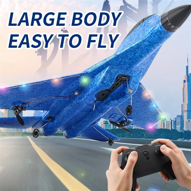 HW29 EPP Foam RC Aircraft Hand Throw Airplane with LED Lights Anti-Fall Aircraft Model Toy - Yellow