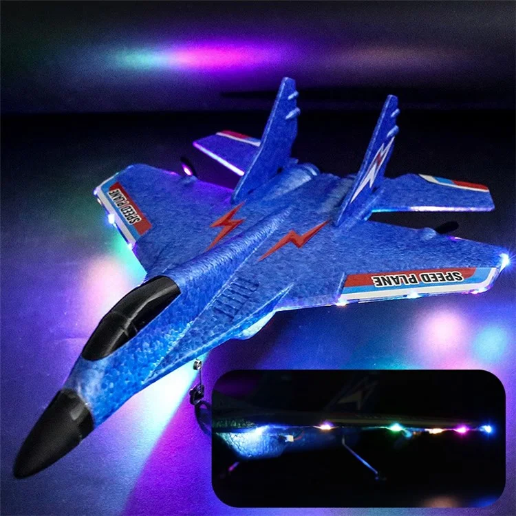 HW29 EPP Foam RC Aircraft Hand Throw Airplane with LED Lights Anti-Fall Aircraft Model Toy - Yellow