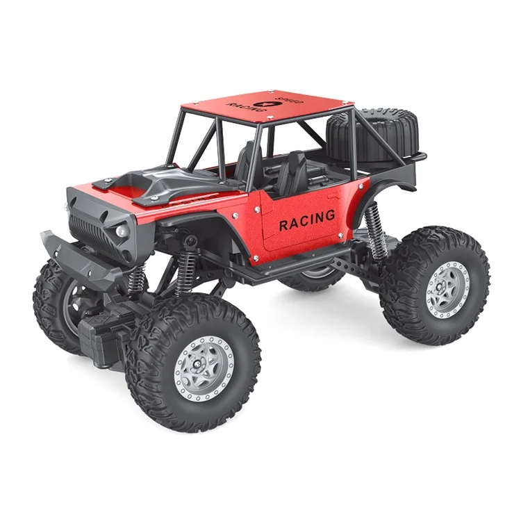 6086 1 / 18 20 km / h RC Alloy Car de 4 Canals Veículos Off-road Kids Remote Control Racing Car Brinquedo Com Luz - Vermelho