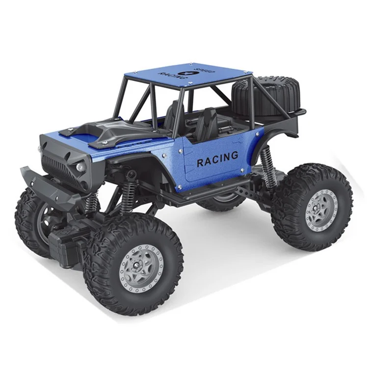 6086 1 / 18 20 km / h RC Alloy Car de 4 Canals Veículos Off-road Kids Remote Control Racing Car Brinquedo Com Luz - Azul