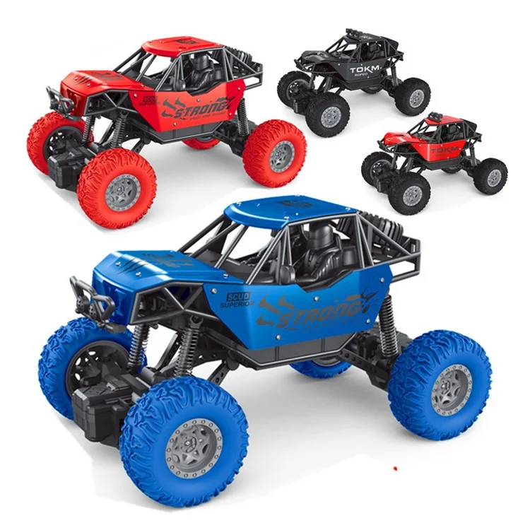 6071 / 6083 4-Channel RC Car 1:18 Scale 20km / h Climbing Off-Road Vehicle Remote Control Alloy Racing Car Toy for Kids - Black  /  Red