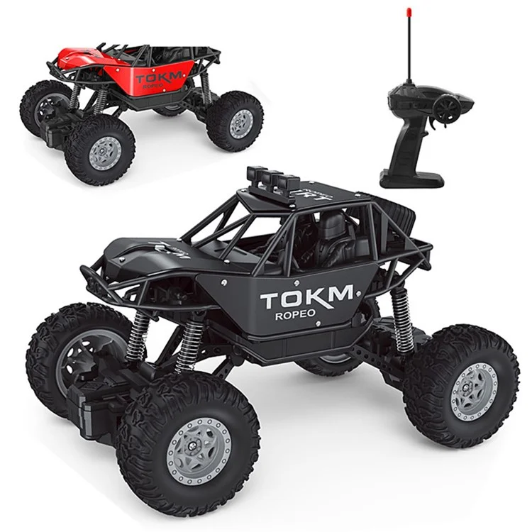 6071 / 6083 4-Channel RC Car 1:18 Scale 20km / h Climbing Off-Road Vehicle Remote Control Alloy Racing Car Toy for Kids - Black