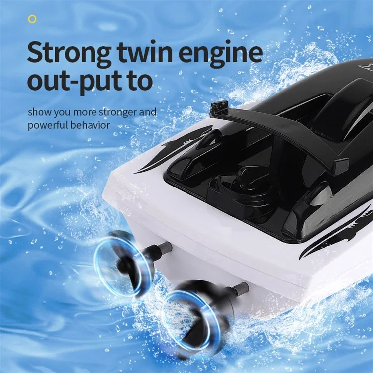 RH705 2 en 1 Jouet de bateau RC Stunt 2.4GHz Télécommande Requin Water Speed Boat Double Motor Powered
