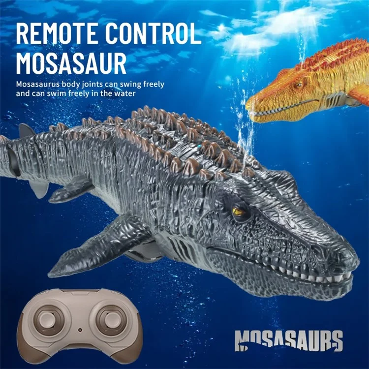 Board Mosasaurus à Grande Vitesse Toy Imperméable de Simulation Électrique Crocodile Crocodile Controly Boat Avec Moteurs Doubles Pour Enfants - Gris