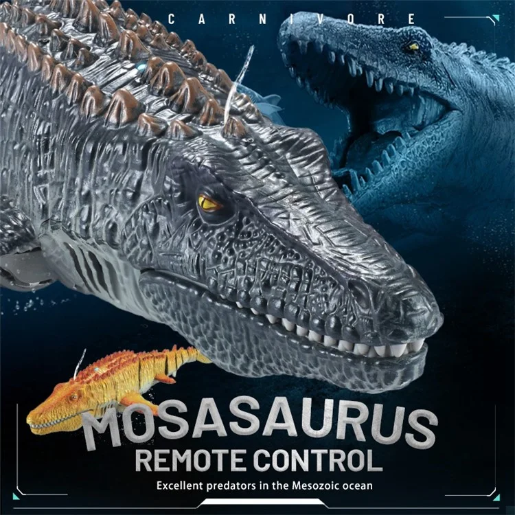 Board Mosasaurus à Grande Vitesse Toy Imperméable de Simulation Électrique Crocodile Crocodile Controly Boat Avec Moteurs Doubles Pour Enfants - Gris