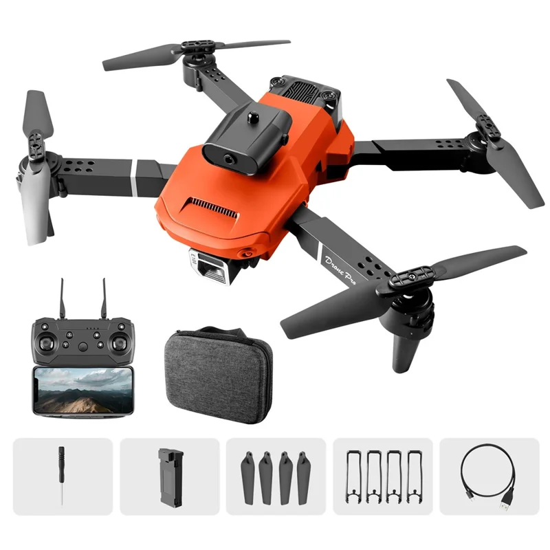 E100 HD Single 4K Camera Remote Control RC Quadcopter One Key Off / Landing 4-Way Obstacle RC Drone - Orange
