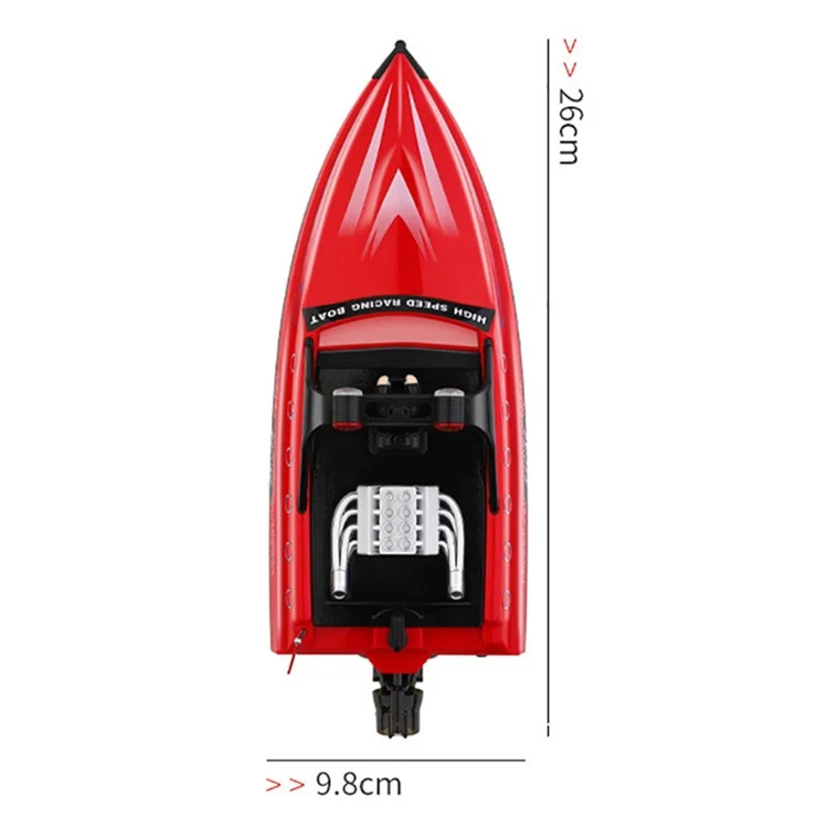 Wltoys WL917 Hochgeschwindigkeits-rennboot-fernbedienungskontrolle Wettbewerbsfähiges Boot Mit Lichtern, Propeller 16 km / h Schnellbootmodellspielzeug Für Kinder - Rot