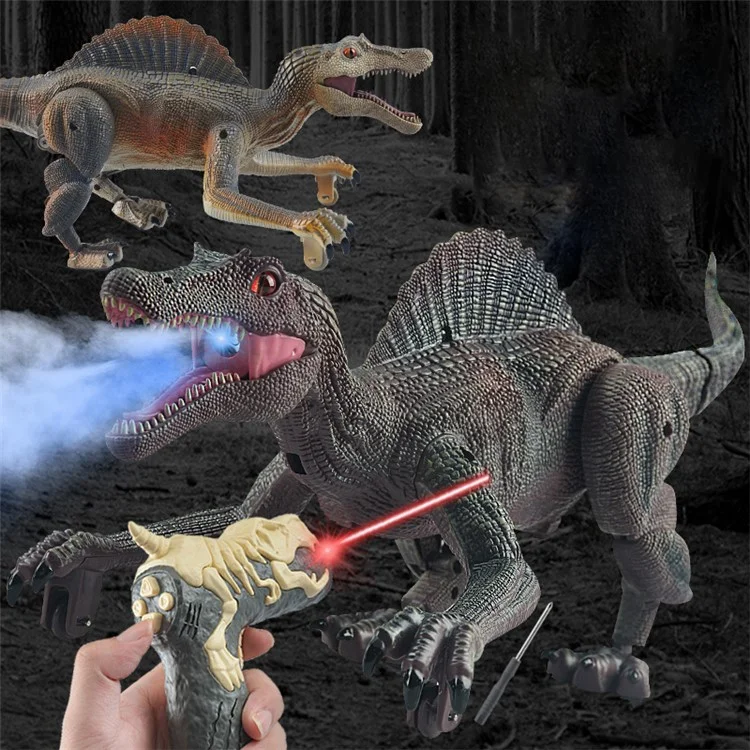 Jouet Sm011 Kids rc Spray Dinosaur Jouet Électrique Mécanique Spinosaurus Modèle Jouet Avec un Jouet Éducatif de Musique Légère - le Noir