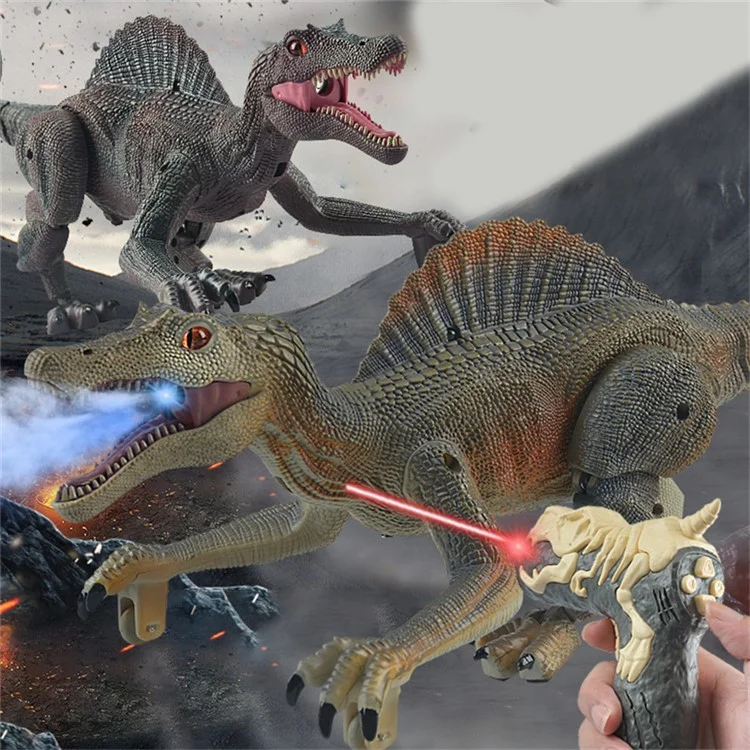 Jouet Sm011 Kids rc Spray Dinosaur Jouet Électrique Mécanique Spinosaurus Modèle Jouet Avec un Jouet Éducatif de Musique Légère - le Noir