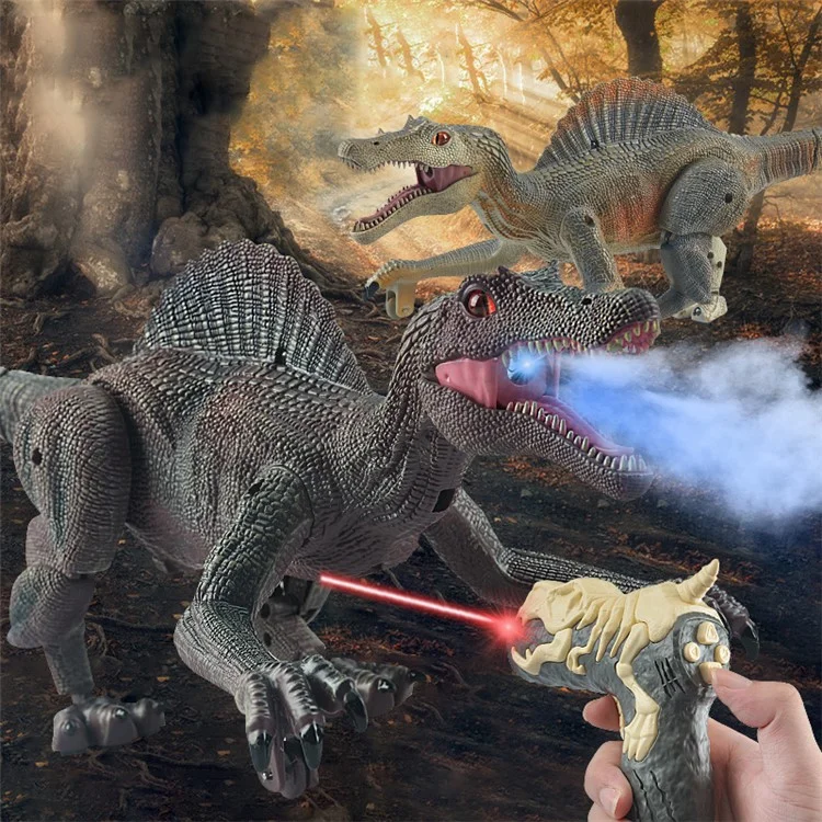 Jouet Sm011 Kids rc Spray Dinosaur Jouet Électrique Mécanique Spinosaurus Modèle Jouet Avec un Jouet Éducatif de Musique Légère - le Noir