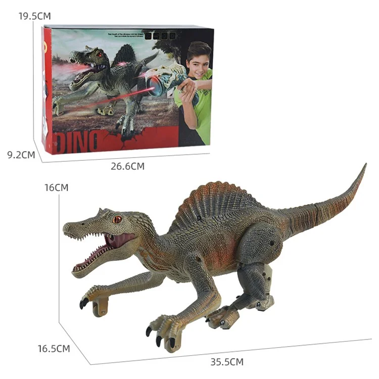 Jouet Sm011 Kids rc Spray Dinosaur Jouet Électrique Mécanique Spinosaurus Modèle Jouet Avec un Jouet Éducatif de Musique Légère - le Noir