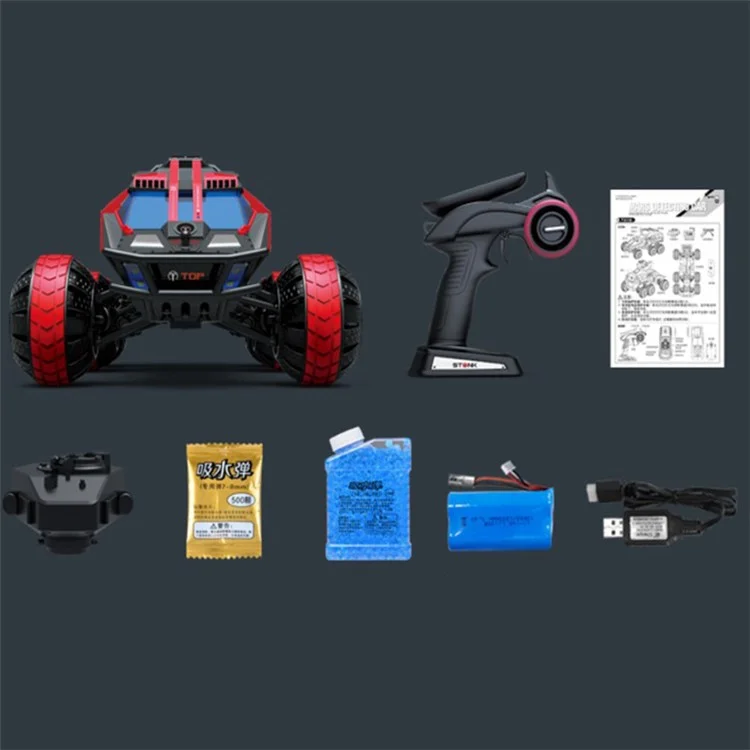 G2065 1: 12 Escala 2,4g RC Car / h Remote Control Water Dart Car Brinquedo Com Livendido de Livendo Para Kir - Amarelo