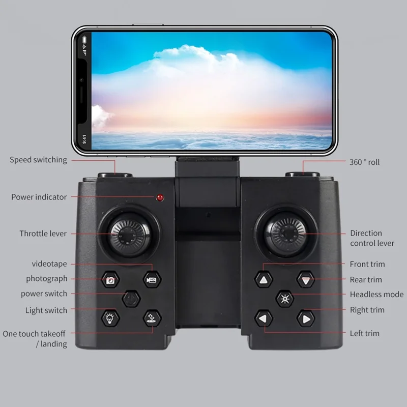 Z88 Dual-camera RC Drone Retour Retour Retour RC RC Quadcoptère Transmission en Temps Réel Télétérée - Orange