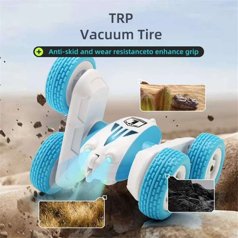 GT1 Mini 2.4G RC Car Double-Sided Stunt Drift Rolling Remote Control Off-road Car Children Boys Toy - Green