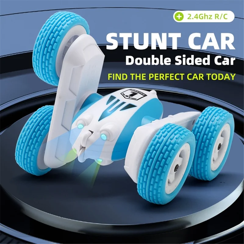 GT1 Mini 2.4G RC Car Double-Sided Stunt Drift Rolling Remote Control Off-road Car Children Boys Toy - Green