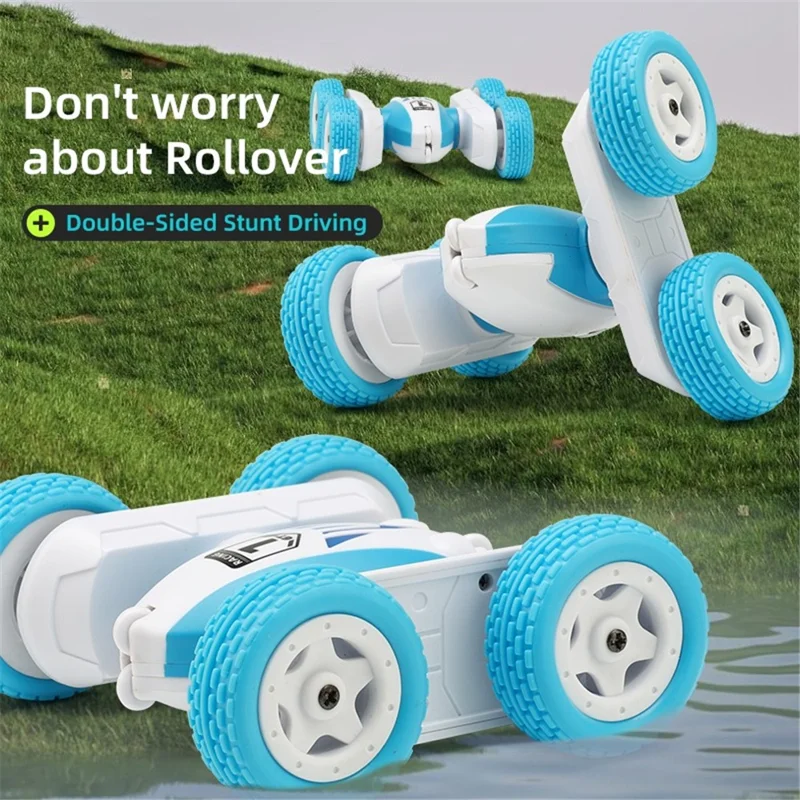 GT1 Mini 2.4G RC Car Double-Sided Stunt Drift Rolling Remote Control Off-road Car Children Boys Toy - Green