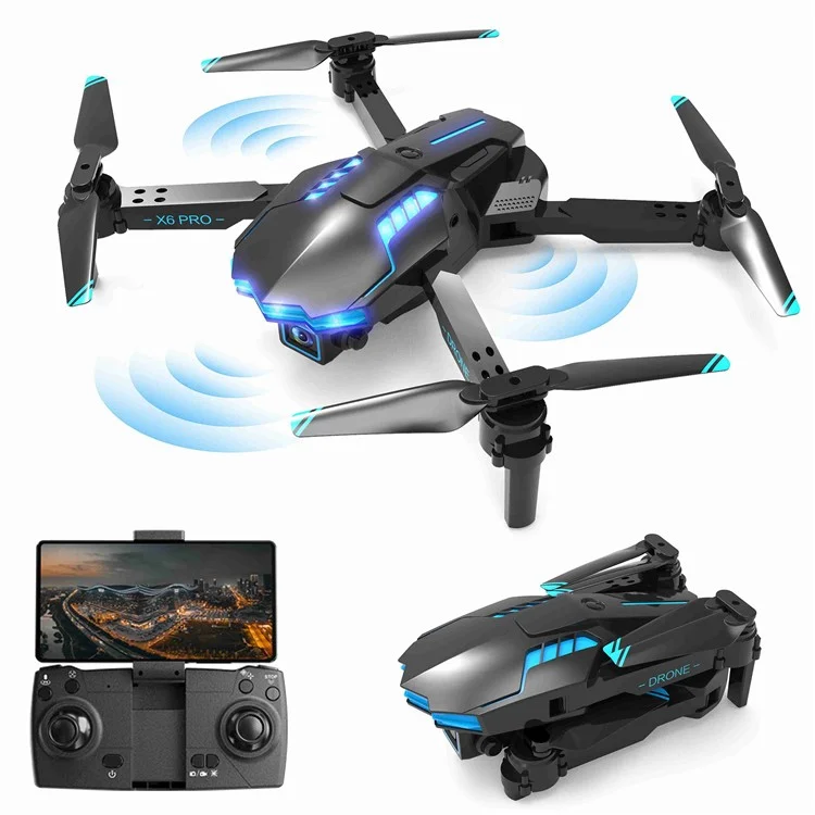 X6 Pro Dual-Lens RC Quadcopter Optical Flow Positionnement Intelligent 3 Voies Évitement du Drone RC Avec Fonction de Survol Intelligent