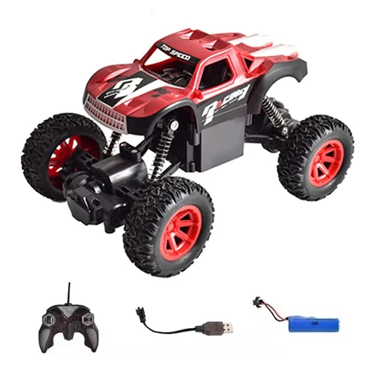 Children 2.4Ghz Alloy Climbing Car Electric 4WD Remote Control Off-Road Stunt Car Toys for Birthday, Christmas Gift - Red