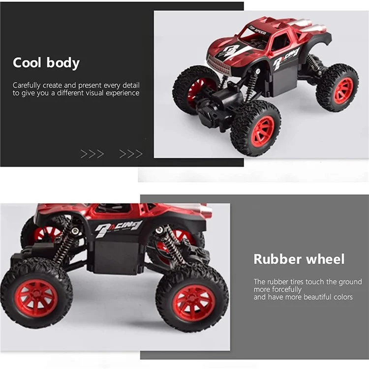 Kinder 2,4 Ghz Legierung Kletterwagen Elektrische 4wd-fernbedienung Offroad Stuntautospielzeug Zum Geburtstag, Weihnachtsgeschenk - Rot