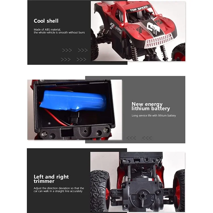 Children 2.4Ghz Alloy Climbing Car Electric 4WD Remote Control Off-Road Stunt Car Toys for Birthday, Christmas Gift - Red