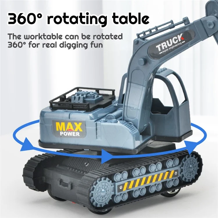 TJJ05 1:24 2.4G RC Engineering Vehicle Remote Control 2 Channel Crawler Excavator with Soft Light Kids Boys Toy