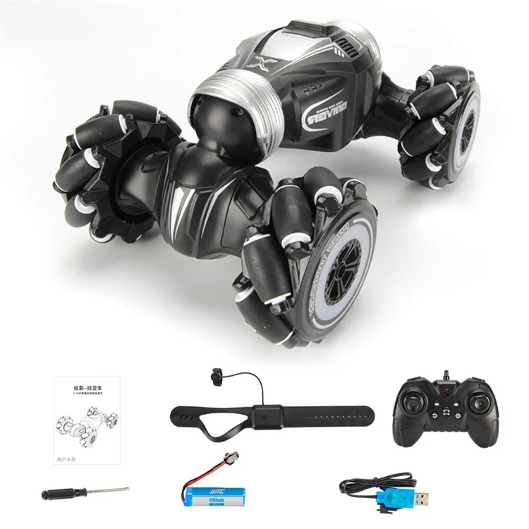 JJRC Q107 4WD 2.4GHz Lateral Twisting Car RC 360-Degree Rotating Stunt Car Electric Vehicle Toy with Light for Kids