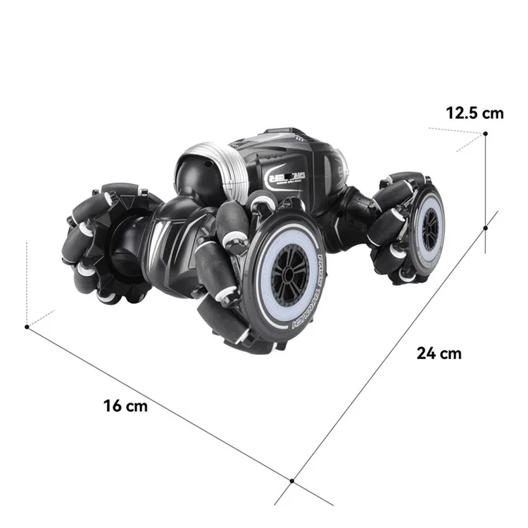 JJRC Q107 4WD 2.4GHz Lateral Twisting Car RC 360-Degree Rotating Stunt Car Electric Vehicle Toy with Light for Kids