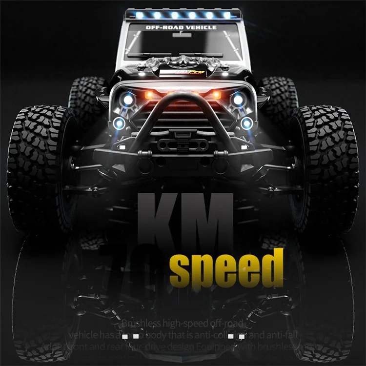 JJRC Q117-C 1: 16 RC Vehículo Jeep Off-Road Motor de Cuatro Ruedas Sin Escaparates de Alta Velocidad Niños 2.4G Control Remoto - Negro / Azul