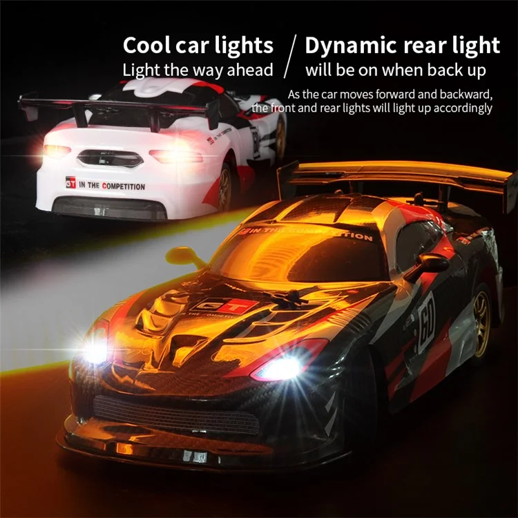JJRC Q116 1/16 16 Km/h Dodge Drifting Car 2.4GHz 4WD RC Racing Car avec Éclairage Avant/Arrière - Noir