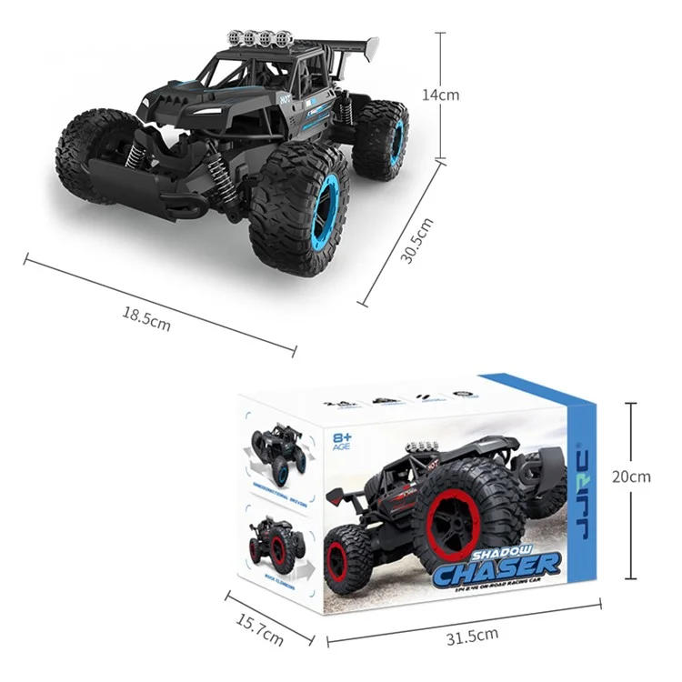 JJRC Q102 2.4G Truccante a Telecomando a Largo di Controllo a Fondo Racing ad Alta Velocità a Due Ruote Motroniche Resistenza al Crash Del Veicolo Fuoristrada RC Auto Giocattolo - Nero / Rosso