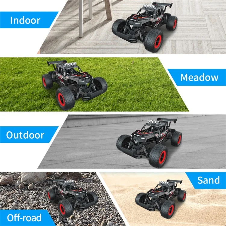 JJRC Q102 2.4G Truccante a Telecomando a Largo di Controllo a Fondo Racing ad Alta Velocità a Due Ruote Motroniche Resistenza al Crash Del Veicolo Fuoristrada RC Auto Giocattolo - Nero / Rosso