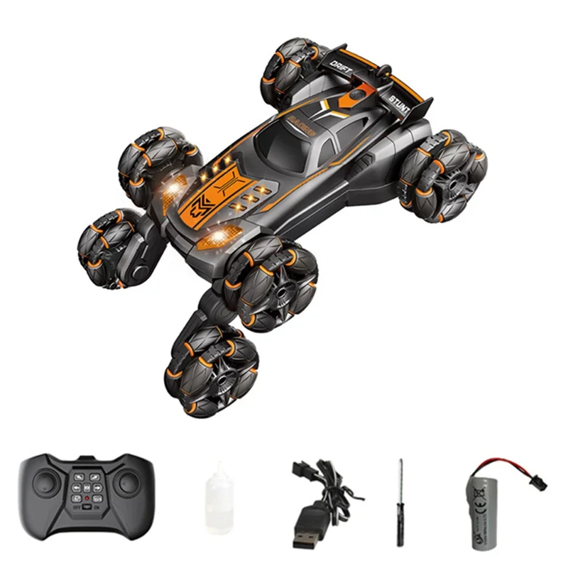 FC-2009A 2.4G Sechsrad-Stunt-Sprühwagen RC Schwingarm-Deformations-Drift-Carmodell-Spielzeug für Kinder - Orange