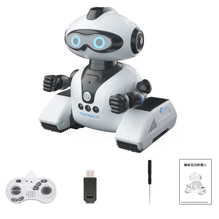JJRC R22 RC Electric Robot Children Science Educational Toys DIY Programming Recording Built-In Lithium Battery - Branco