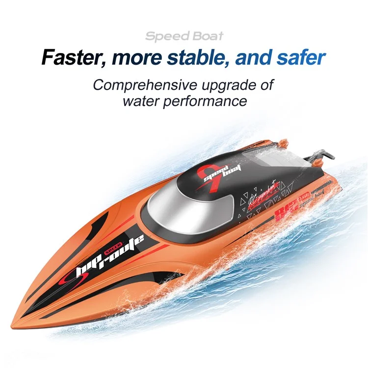 812 2,4 Ghz Hochgeschwindigkeit RC Speedboat Wasserdichte Fernbedienungsboot Kinder Wasserspielzeug, 1 Batterie - Orange