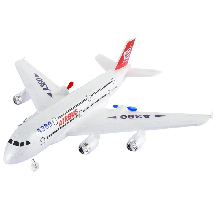 HW30 Lightweight EPP Foam RC Airplane A380 Aircraft Model Toy with LED Searchlight, Dual Batteries