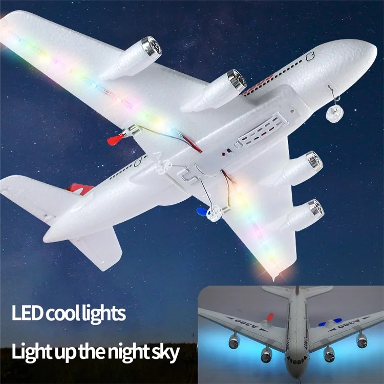 HW30 EPP Light Foam RC RC Airplane A380 Aircraft Model Jouet Avec Projecteur Led, Batteries Doubles