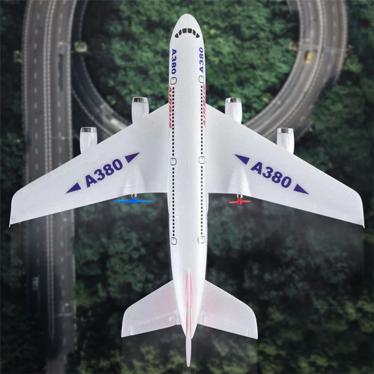 HW30 EPP Light Foam RC RC Airplane A380 Aircraft Model Jouet Avec Projecteur Led, Batteries Doubles