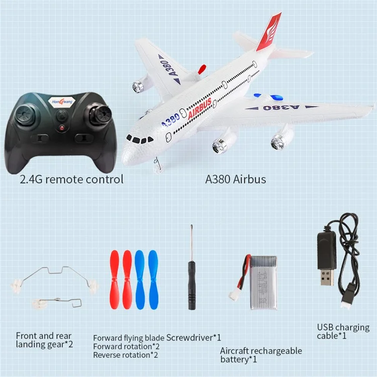 HW30 Simulation A380 Airbus RC Airplane 2.4g Remote Control Aircraft Children Toy