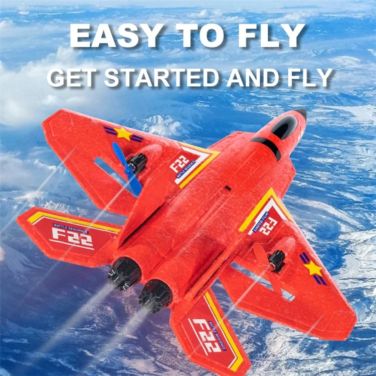 F22(HW32) Trixenie EPP Foam RC Airplane Aerodynamics Gliding Aircraft Toy with LED Night Light, Dual Batteries - Blue