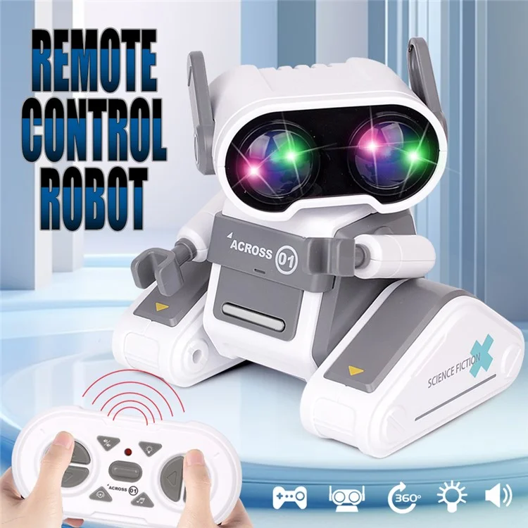 JYX01 2.4G Пульт дистанционного управления Driving Robot Smart RC Robot Kids Toy with Music and Light - серый+белый