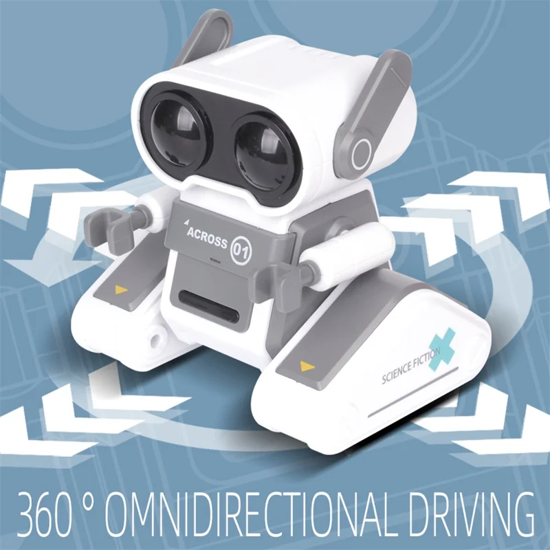 JYX01 2.4G Remote Control Driving Robot Smart RC Robot Kids Toy with Music and Light - Grey+Black