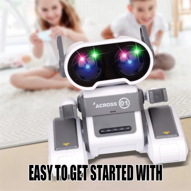 JYX01 2.4G Remote Control Driving Robot Smart RC Robot Kids Toy with Music and Light - Grey+Black
